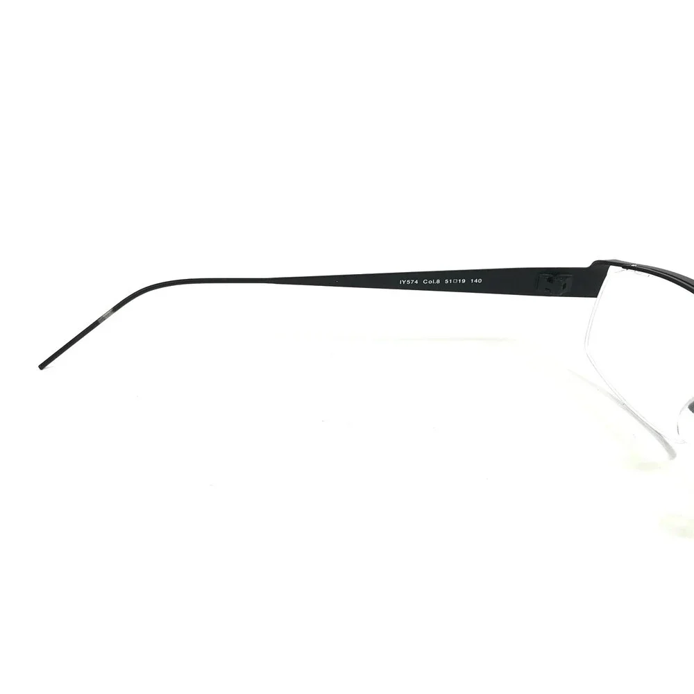 Iyoko-Inyake Eyeglasses Frames IY574 Col.8 Black Rectangular Half Rim 51-19-140